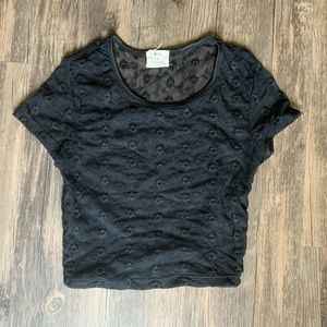 Urban Outfitters Black Lace Crop Top